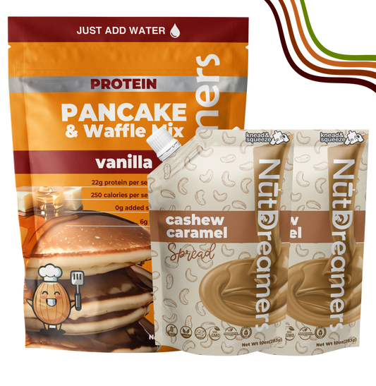 Caramel Dream Breakfast Bundle – Vanilla Pancake Mix + 2 Cashew Caramel Spreads