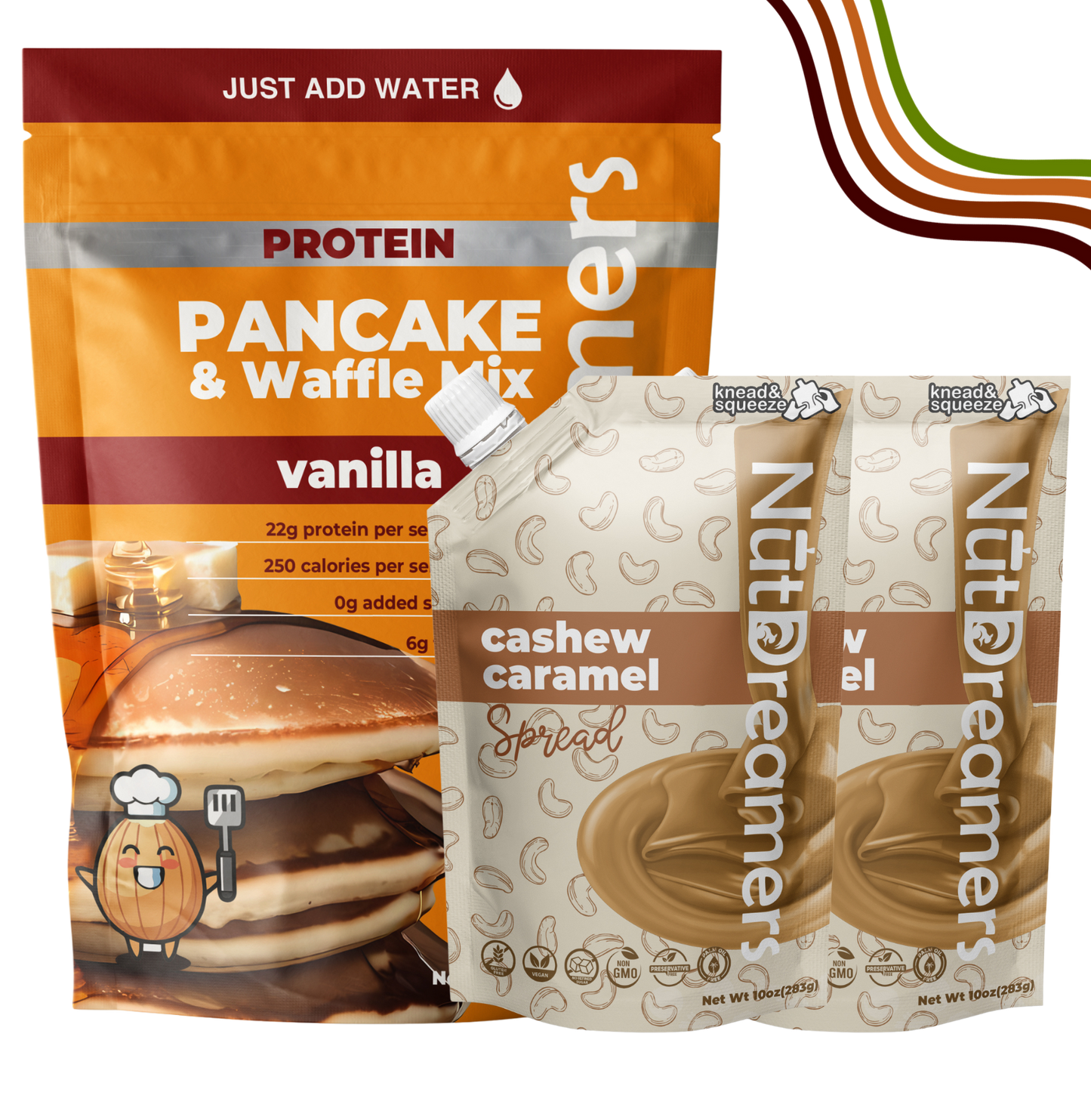 Caramel Dream Breakfast Bundle – Vanilla Pancake Mix + 2 Cashew Caramel Spreads