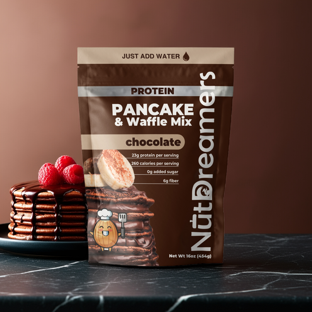 Chocolate Protein Pancake & Waffle Mix – High Protein, No Added Sugar | Nut Dreamers